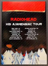 Radiohead 2000 2001 Kid A Amnesiac North America Tour Concert Promo Poster