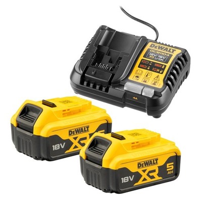 DEWALT Akku-Starter-Set 18V 5Ah DCB1104P2 mit Schnellladegerät
