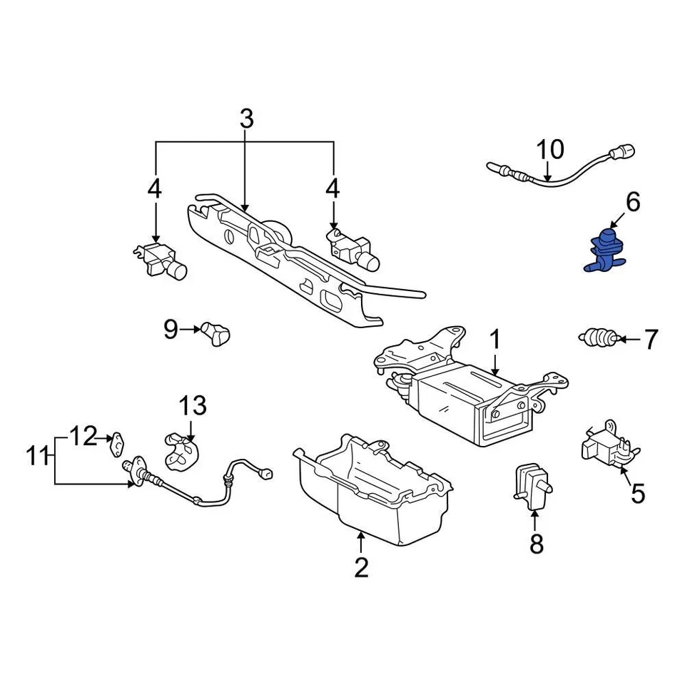 For Toyota Camry 2002-2006 Toyota 2586062010 Vapor Canister Purge Solenoid Foto 3 de 4