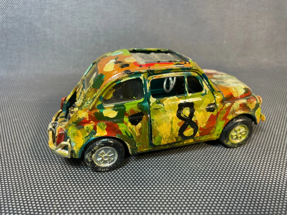 Auto Miniatura Fiat 500 L Scala 1/25 Politoys Vintage In Cattivo Stato - Immagine 4 di 4