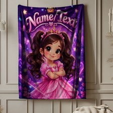 Personalized Pink Princess Girl Coral Fleece Blanket