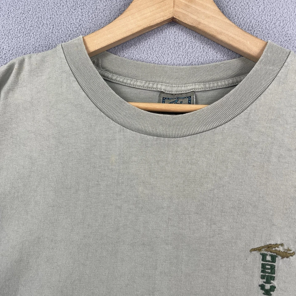 Camisa oxidada vintage para hombre XL beige gris puntada única EE. UU. surf playa descolorida años 90 Foto 3 de 4