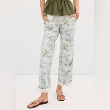 Anthropologie Pilcro The Roamer Watercolor Utility Pants Abstract Floral Size 28