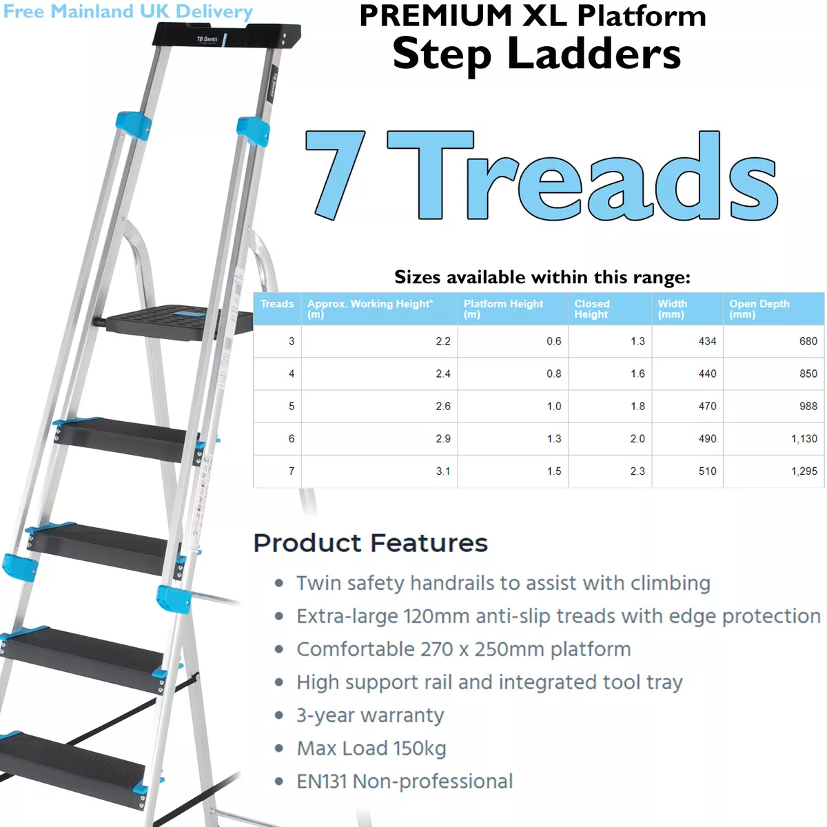 7 tread clearance step ladder