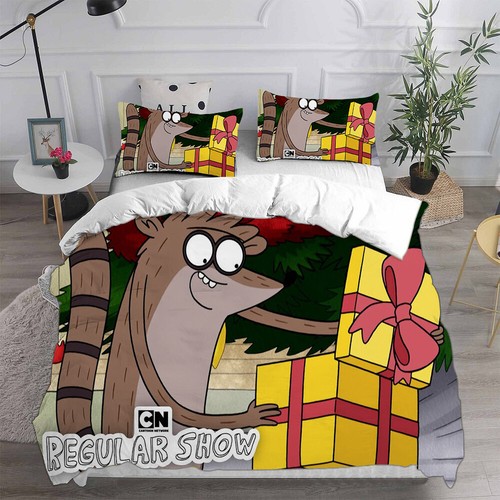 Cosplay Regular Show Mordecai Rigby 3D Bettbezug Bettwäsche Set Kissenbezug - Bild 12 von 33