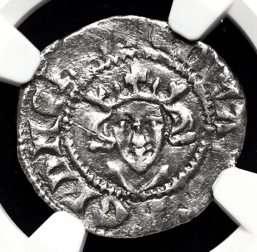 ENGLAND. Edward I Longshanks, 1272-1307. Silver Penny, London, NGC AU Details
