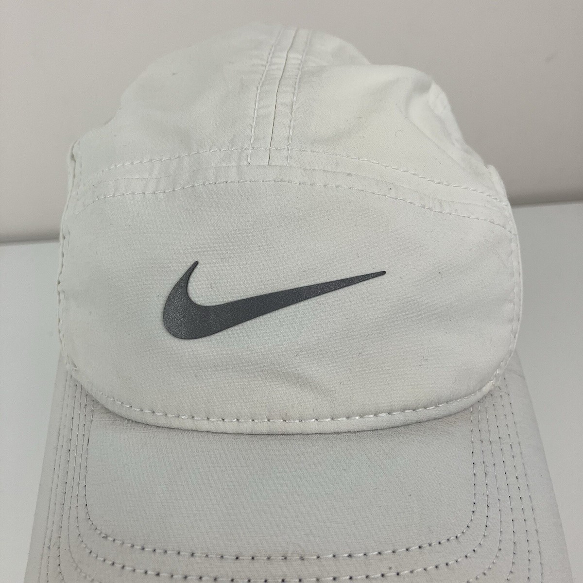 Nike Dri-Fit AW84 White 5 Panel Lightweight Strapback Hat