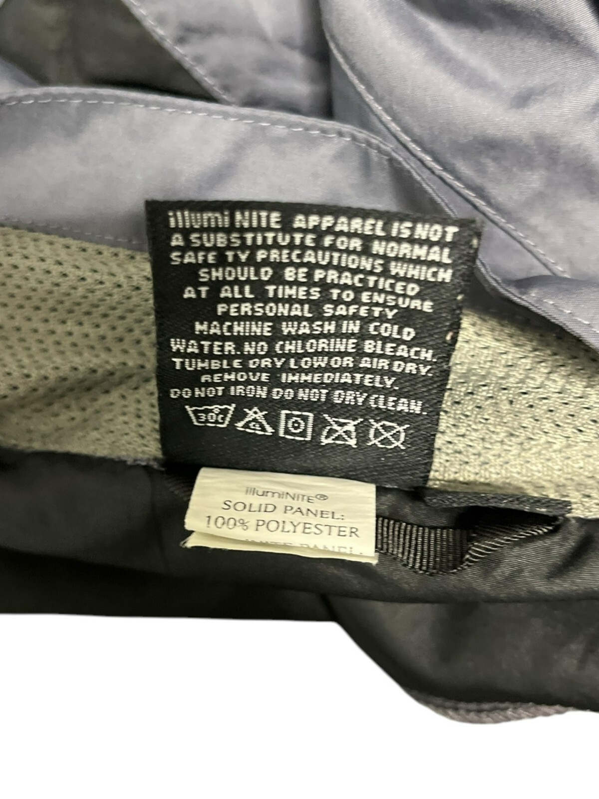 IllumiNite Mens Reflective Jacket Cycling Vented Jacket L Gray Zipper