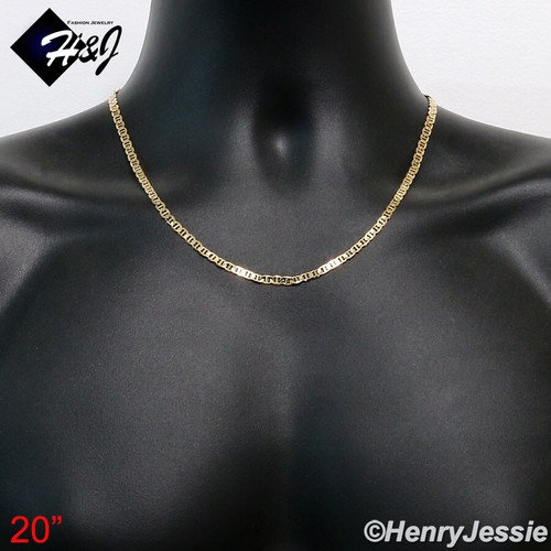 Collar de cadena de eslabón marinero inflado de oro de 18 k relleno de oro de 4 mm para hombre mujer*GFN2 - Imagen 4 de 4
