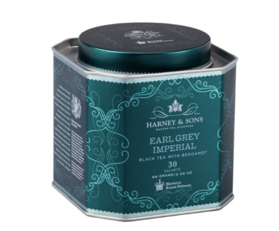HRP Harney & Sons 30 ct Gift Tin EARL GREY IMPERIAL Black Tea Sachets