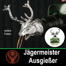 orig. f&uuml;r J&auml;germeister Ausgie&szlig;er Hirschkopf Metall Dosierer Aufsatz 0,7/1,0L