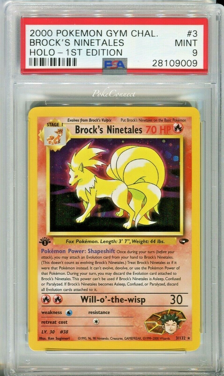 ●REINFORCMENTS RARE！ PSA 9 MINT Pokemon BROCK'S NINETALES Holo Rare Gym Challenge