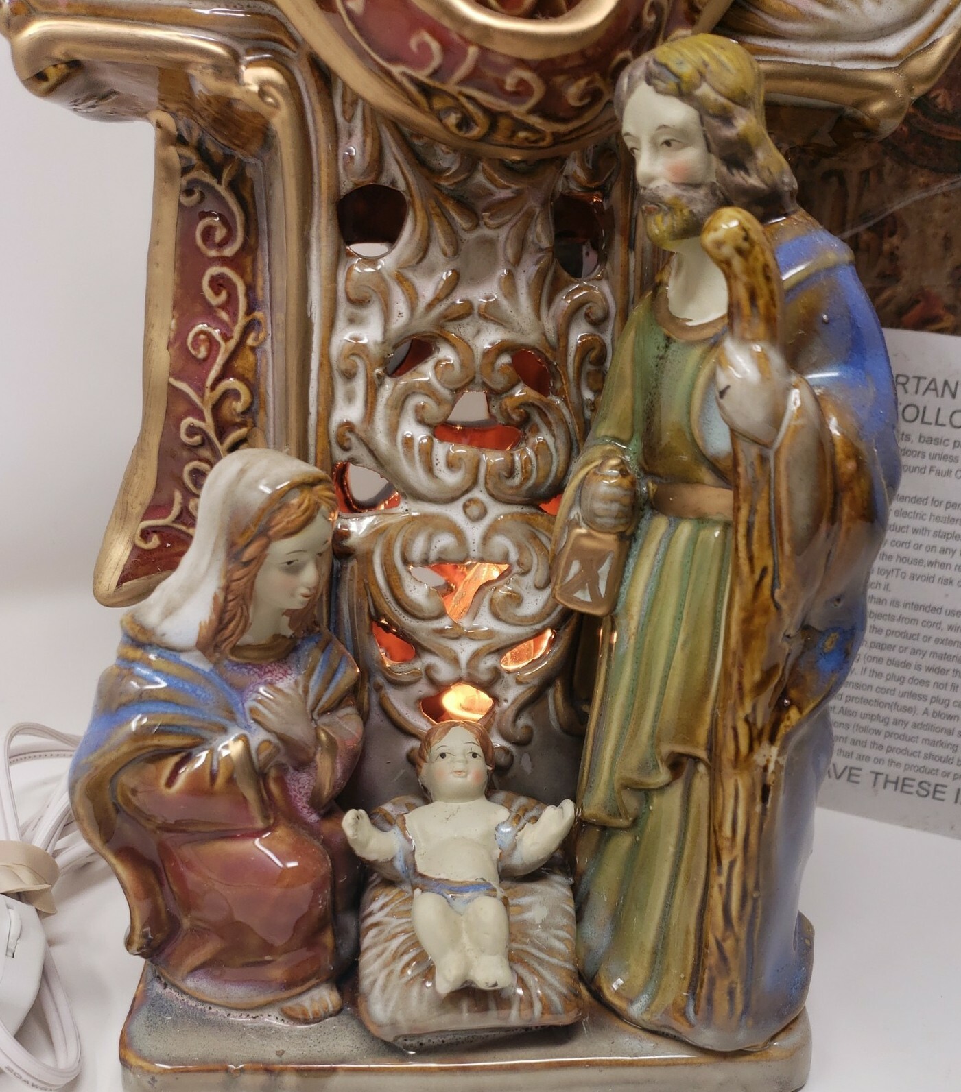 Kirkland's Potter's Garden II Christmas Nativity Night Light Scene