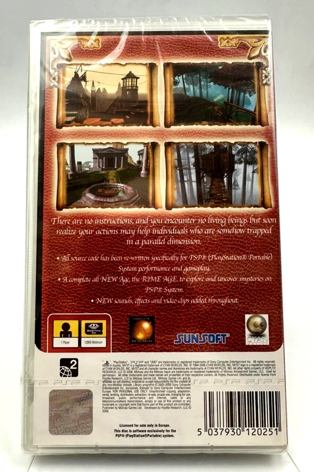 PSP Myst (2006), Brand New & Sony Factory Sealed - Image 2 of 4