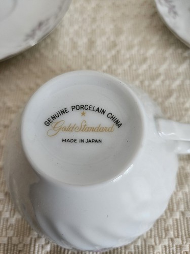 Vintage Gold Standard Genuine Porcelain China Cup and Saucer 4 PC SET Floral - Picture 5 of 6