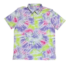 Chubbies Polo Shirt The Weekend Has Arrived Size L Pastel Tie-Dye Hawaii Golf
