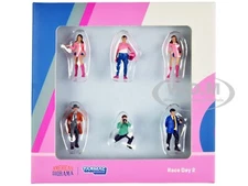 "RACE DAY 2" 6 PC FIGURE SET FOR 1/64 TARMAC WORKS/AMERICAN DIORAMA T64F-001-PK