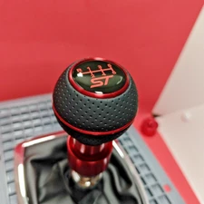 RED LEATHER 6SP SHIFT GEAR KNOB for FOCUS MK3 MK4 RS ST FIESTA MK7 MK8 ECOBOOST