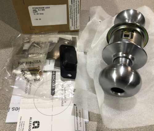 Schlage Storeroom Plymouth Door Knob, Less Cylinder, Satin Chrome, A80L-PLY-626 - Picture 1 of 2