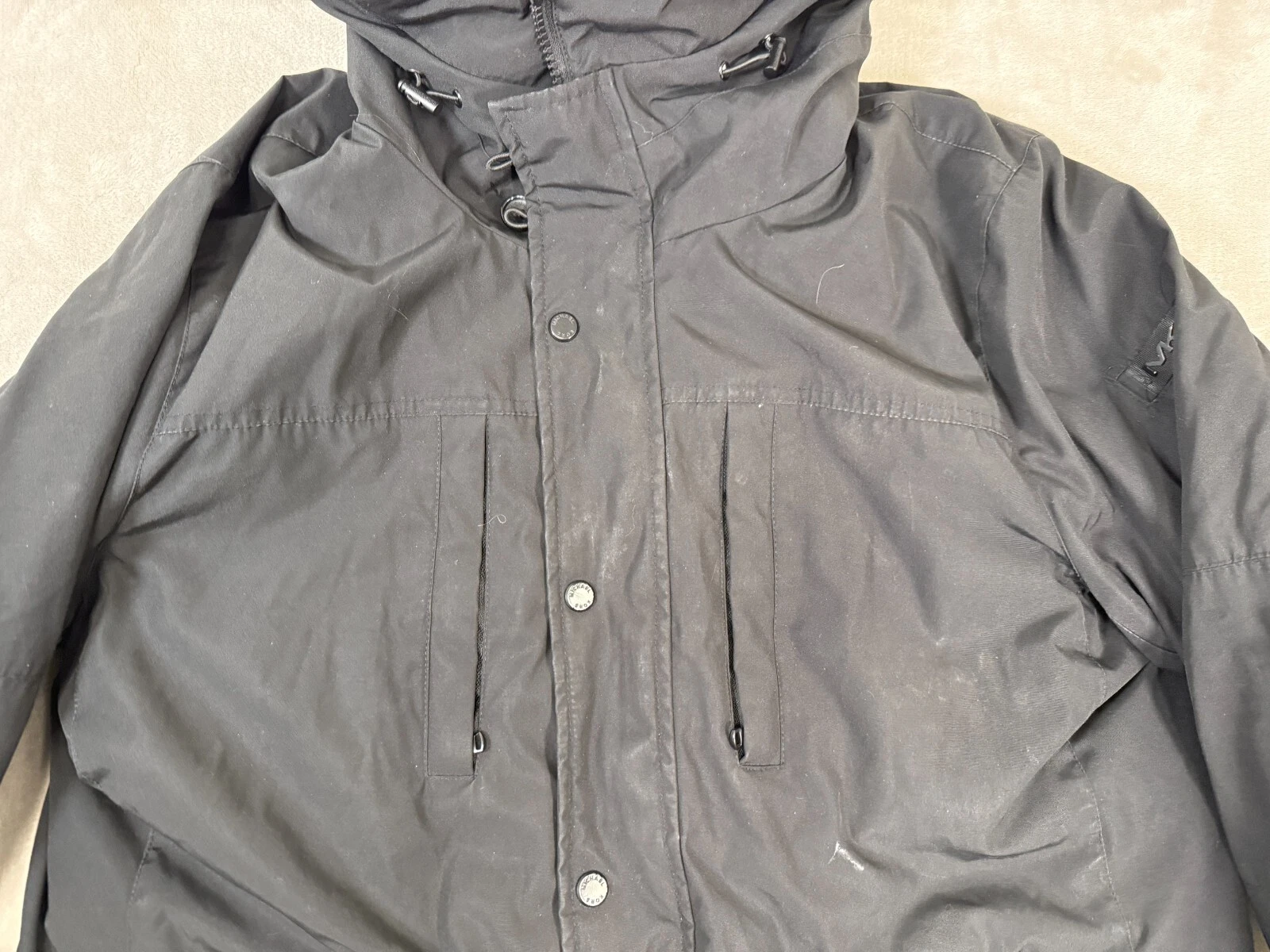 Giacca invernale impermeabile con cappuccio MK MICHAEL KORS & Fitch uomo taglia XL fodera sherpa