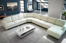 NEW 4PC Modern Design U Sectional Leather Sofa Set S1835 (Custom Options)