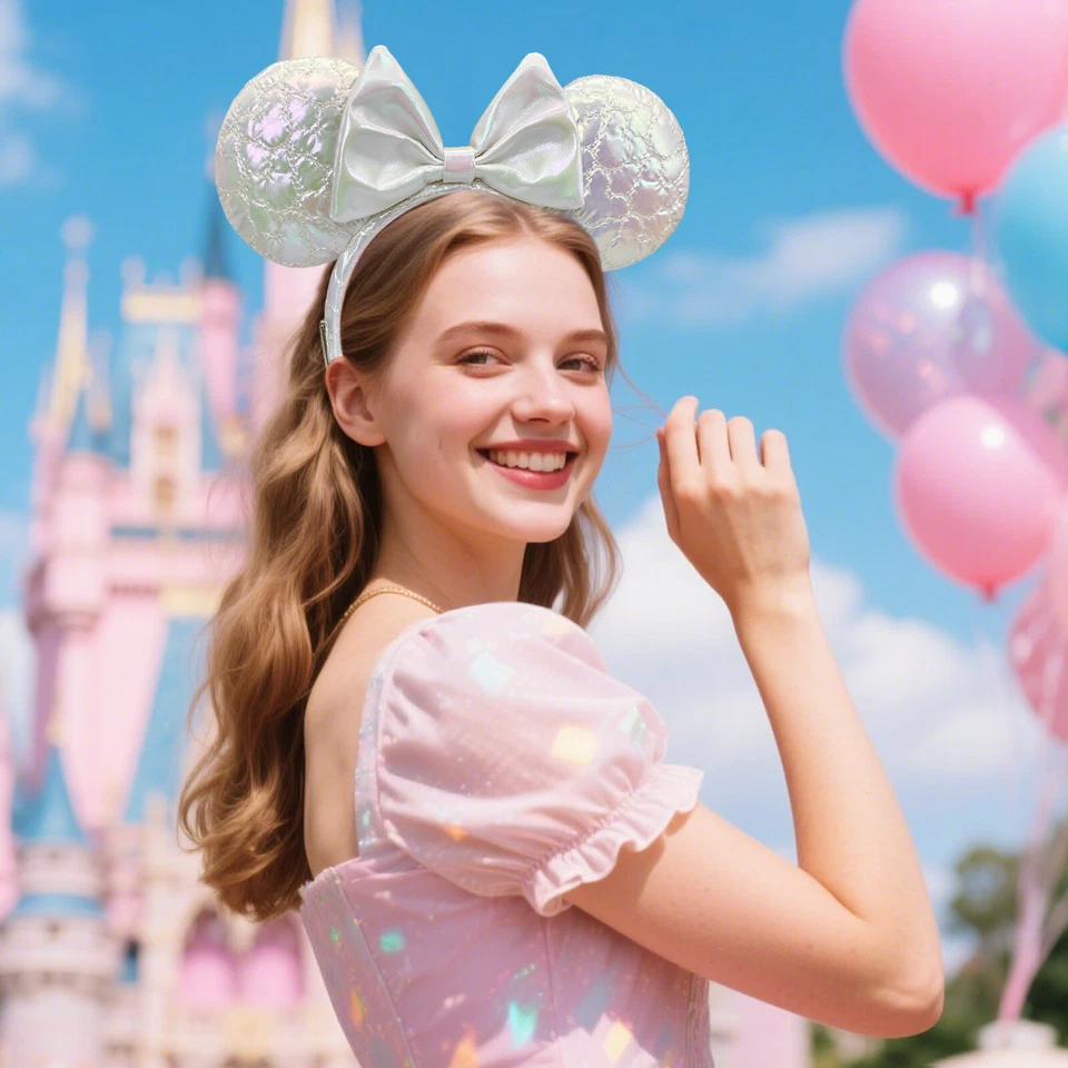 Disney Park Icon Quilted Iridescent Headband Minnie Mouse Ears Loungefly Adult - Image 4 of 4