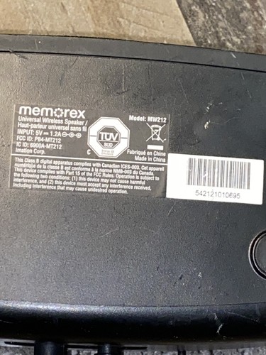 Memorex MW212-re Haut-parleur sans fil Bluetooth portable universel rechargeable - Photo 3 sur 3