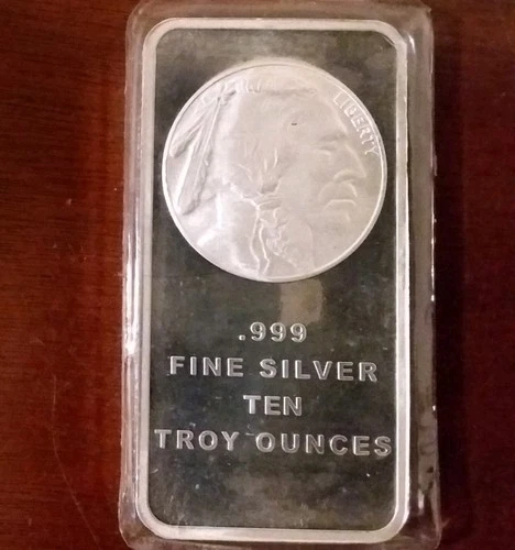 10 OZ .999 SILVER BAR SILVER TOWNE BUFFALO BAR MINT SEALED