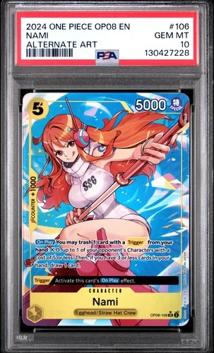 2024 ONE PIECE OP08-TWO LEGENDS ALTERNATE ART #106 NAMI PSA 10