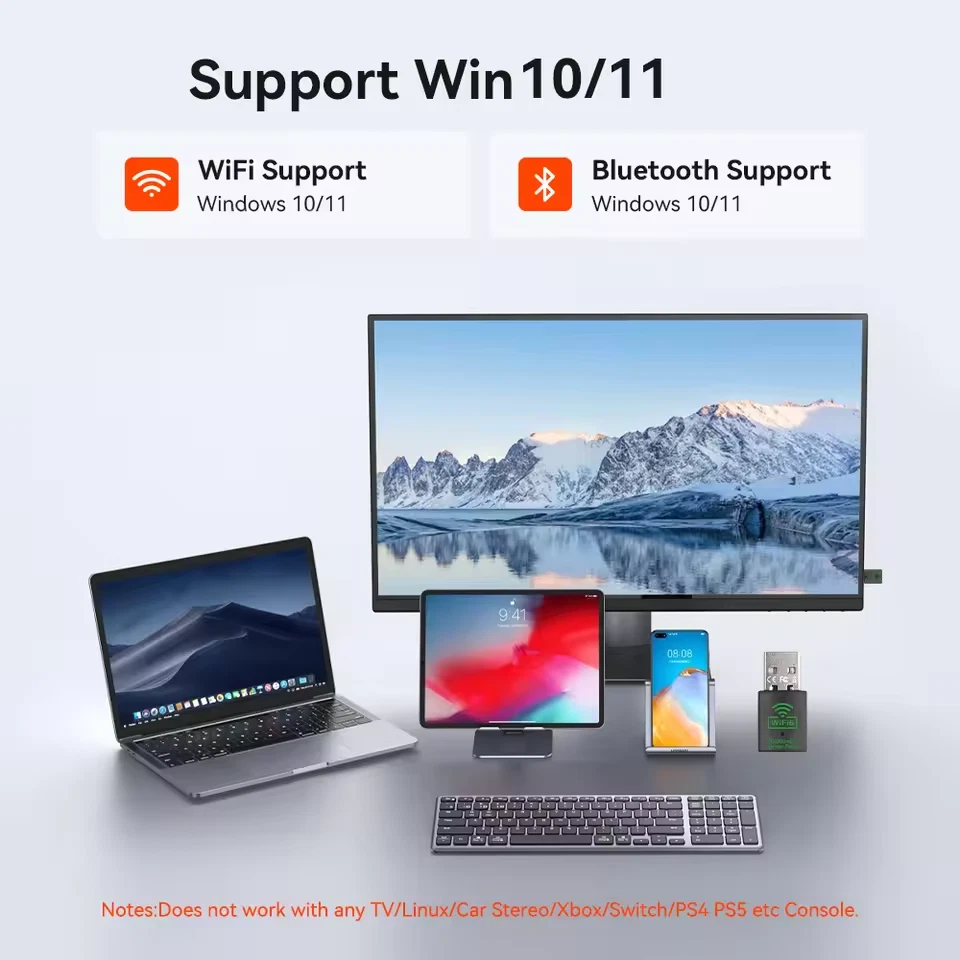 Wifi 6 AX900M 802.11AX + Bluetooth Mini USB Dongle Dual Band for PC Win 10/11 - Image 2 of 4