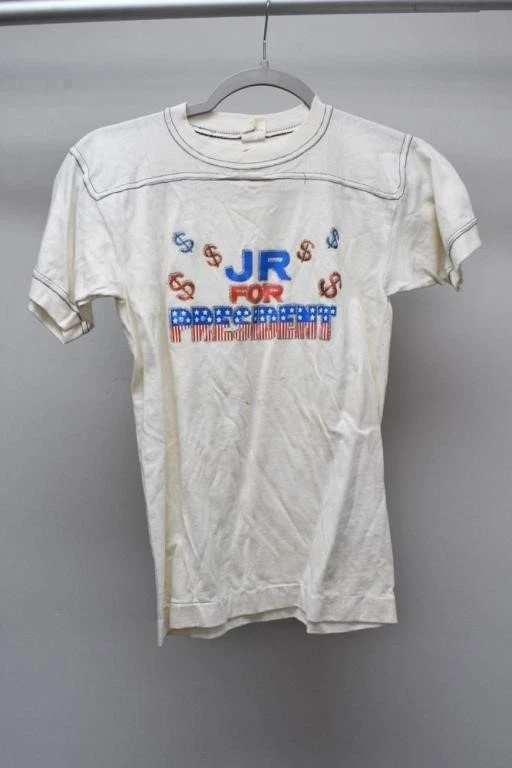 20 世纪 80 年代穿的 Johnny Rutherford 拥有“JR for President”衬衫 (COA) Indy 500 比赛 — 第 3/4 张图片