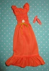 1974 VTG 70s Barbie Best Buy 7814 Orange Tricot Dress EUC TNT Quick Curl