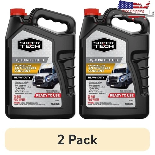 50/50 Heavy Duty Antifreeze Coolant 2 Pack Nitrite Free Trucks Vehicles New