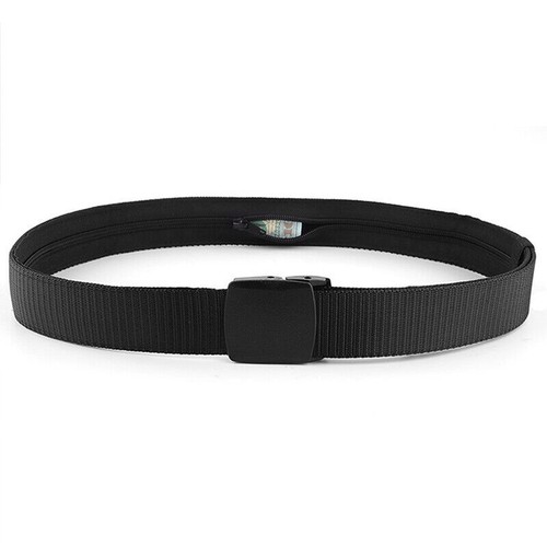 Travel Security Belt Hidden Money Pouch Wallet Pocket Waist Belt Safe Non-Metal - Picture 4 of 15