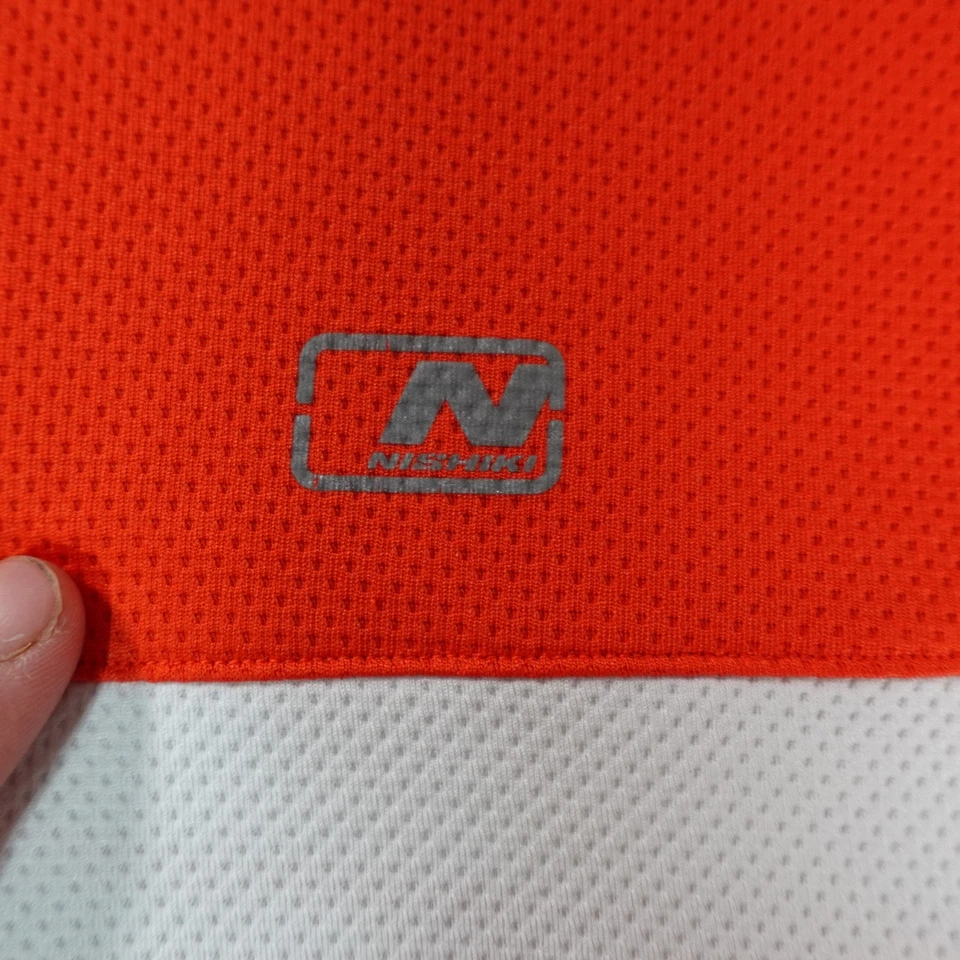 Nishiki Cycling Jersey XL Red Orange Half Zip Bike Shirt Mens Polyester Pockets - Image 4 of 4