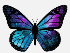 Galaxy Butterfly Blue Purple Wall Art Mural 18x18 Removable Vinyl Home Decor