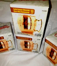 Moscow Mule Mugs 16 oz – Hammered Copper Nickel Lined set of 4