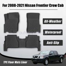 TPE All Weather Floor Mats Liner Set of 3 For 2008-2021 Nissan Frontier Crew Cab