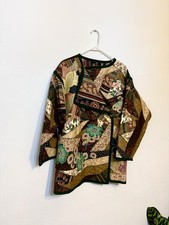 FESTIVAL Patchwork Quilt Large Jacket Upcycled Handmade Kimono Artsy New - Read