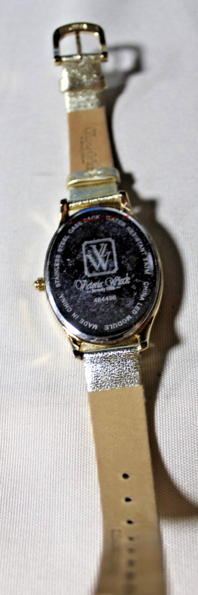 Victoria Wieck Beverly Hills Vintage Crystal Watch Gold 