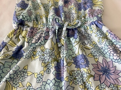 Girls Size 5 Shorts Romper Sleeveless Tank Light Blue With Colorful Flowers Soft - Picture 6 of 22