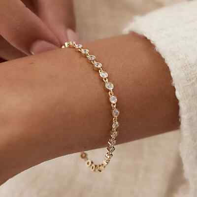 2.5 Ct Real Diamond H/I2 Bezel Set Tennis Bracelet 14K Yellow Gold Size 6.5''