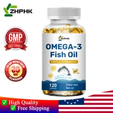 Omega 3 Fish Oil Capsules 3x Strength 3600mg EPA & DHA, Highest Potency 120Pills