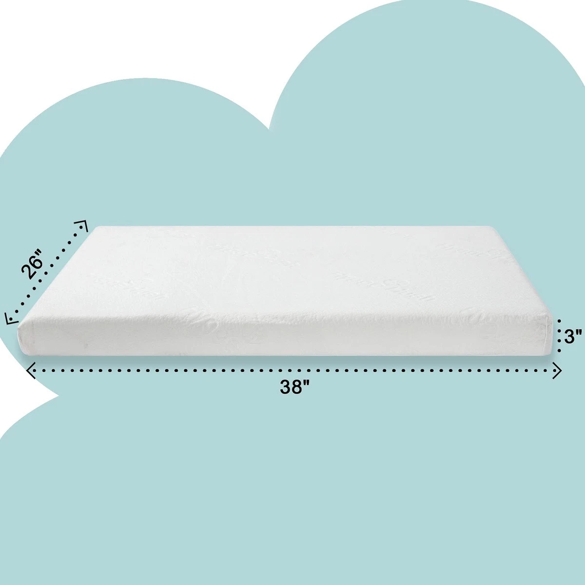 Baby Infant White Soft Crib Mattress Portable Memory Foam Toddlers