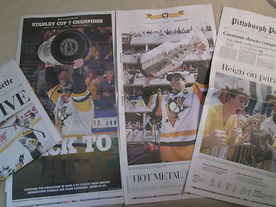 Set Penguins 2017 STANLEY CUP and PARADE PG Newspapers 