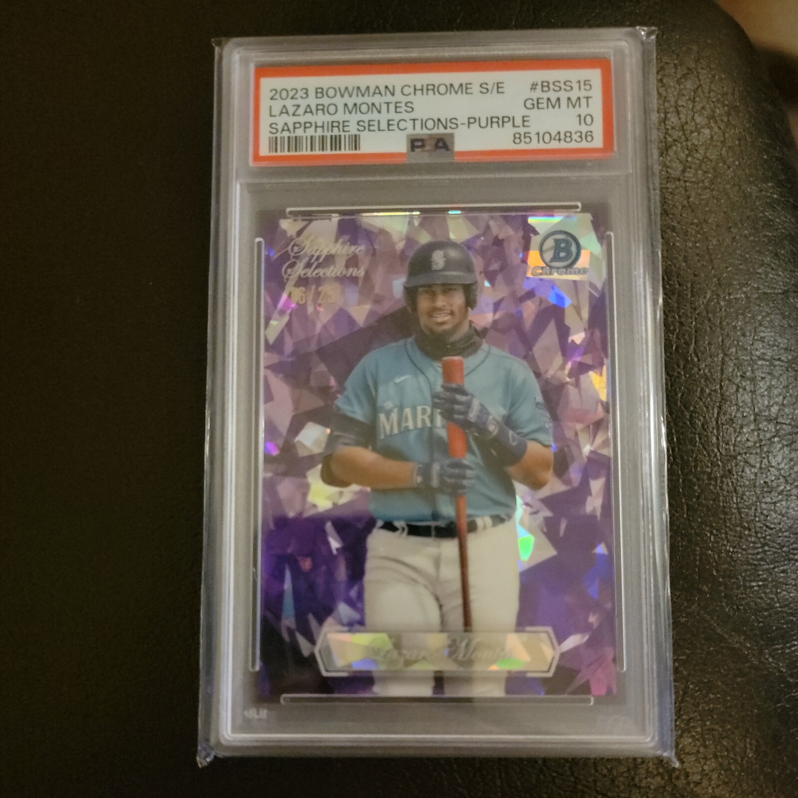2023 Bowman Chrome Sapphire Selection Purple 16/25 PSA 10 Lazaro Montes