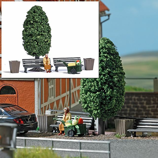 Busch H0 7841 Frau mit Handwagen Neu