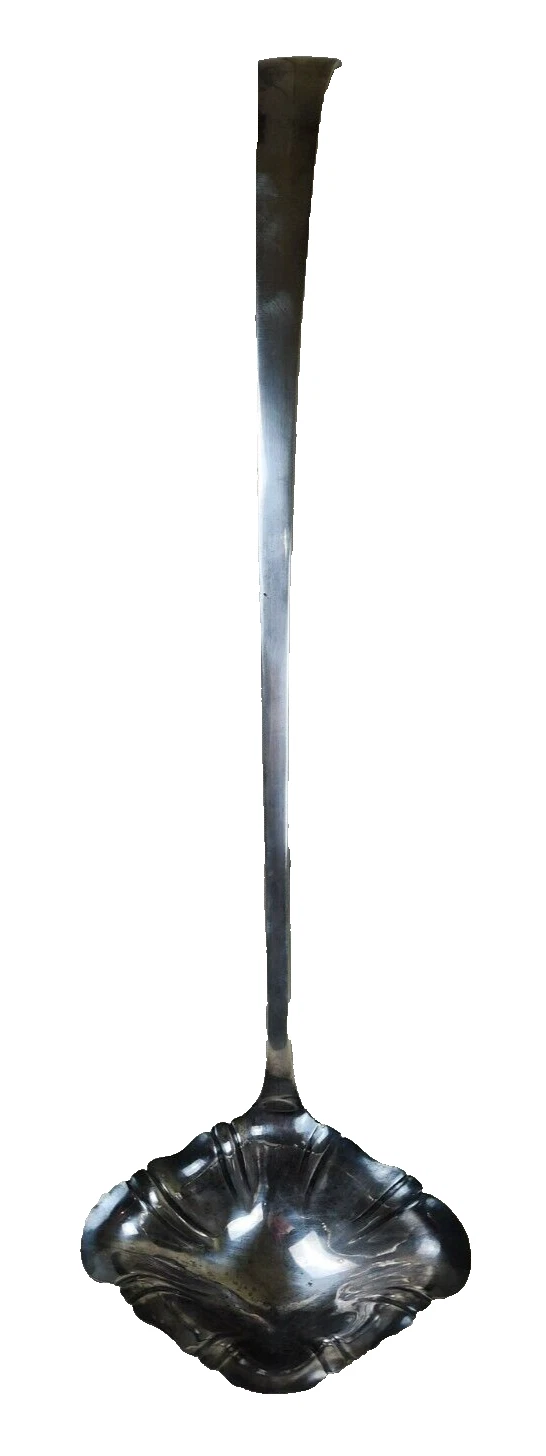Vintage J.L. N.S. Sheffield England Silverplated Double Spouted Punch Ladle
