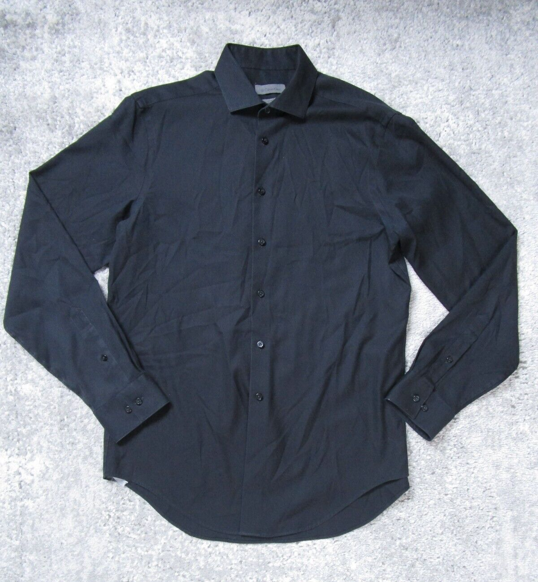 calvin klein slim fit dress shirt black Amazon.com: Calvin Klein Men's Dress Shirts Slim Fit Non Iron Solid, Black, 14" Neck 32"-33" Sleeve : Clothing, Shoes & Jewelry
