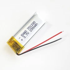 3.7v 230mAh LiPo Li Polymer Rechargeable Battery For Headphone GPS Camera 701230